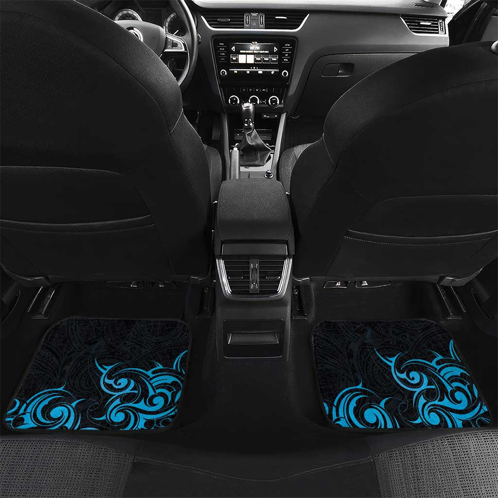 Blue Aotearoa Horse Racing Car Mats NZ Maori Pattern LT14 Set 2pcs - Back Blue - Polynesian Pride