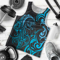 Blue Aotearoa Horse Racing Men Tank Top NZ Maori Pattern LT14 - Polynesian Pride