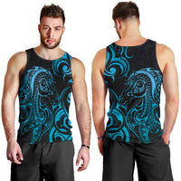 Blue Aotearoa Horse Racing Men Tank Top NZ Maori Pattern LT14 - Polynesian Pride