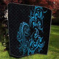 Blue Aoteara Horse Racing Quilt NZ Maori Pattern