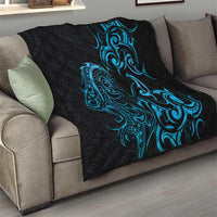 Blue Aoteara Horse Racing Quilt NZ Maori Pattern