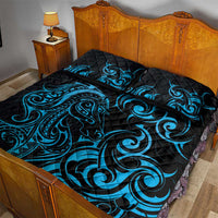 Blue Aotearoa Horse Racing Quilt Bed Set NZ Maori Pattern LT14 - Polynesian Pride