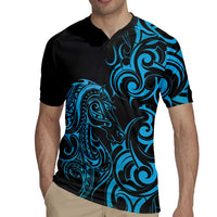 Blue Aotearoa Horse Racing Rugby Jersey NZ Maori Pattern LT14 - Polynesian Pride