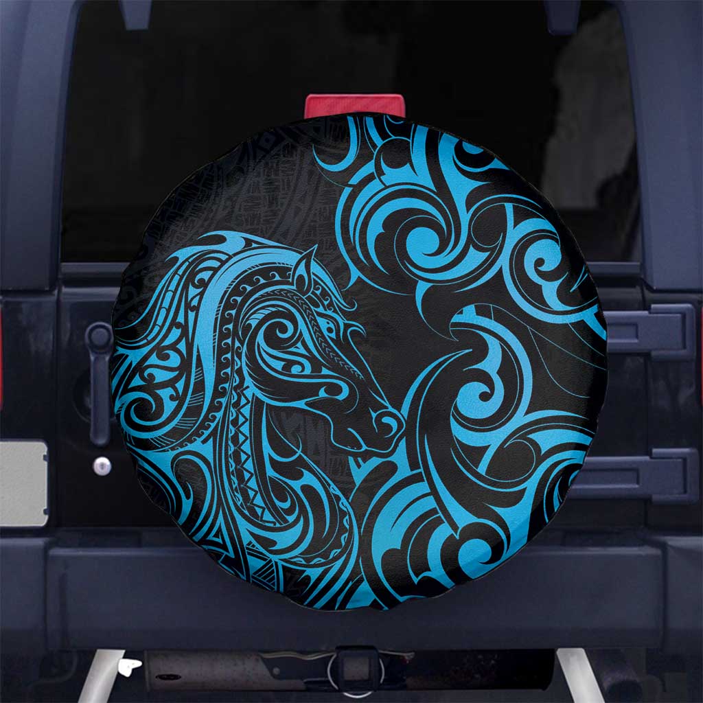 Blue Aotearoa Horse Racing Spare Tire Cover NZ Maori Pattern LT14 - Polynesian Pride