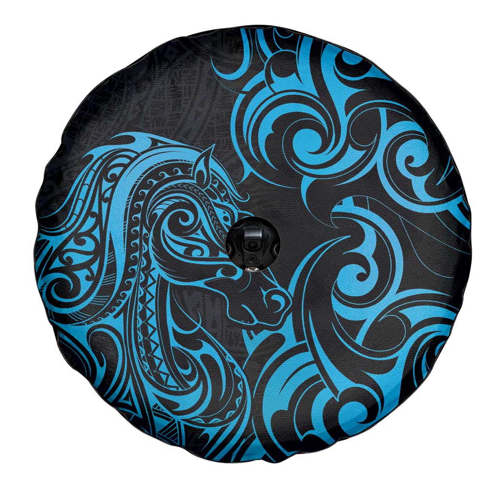 Blue Aotearoa Horse Racing Spare Tire Cover NZ Maori Pattern LT14 - Polynesian Pride