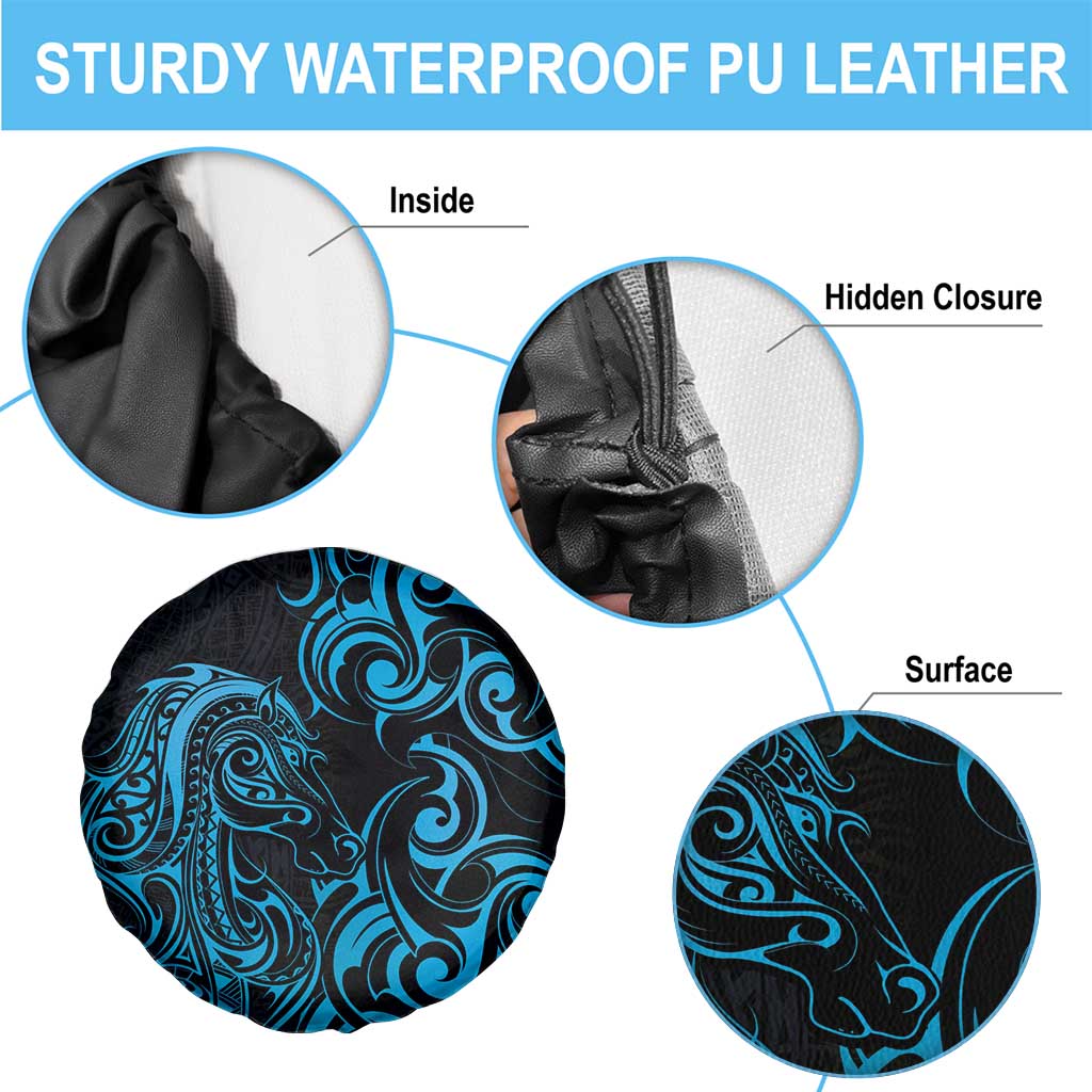 Blue Aotearoa Horse Racing Spare Tire Cover NZ Maori Pattern LT14 - Polynesian Pride