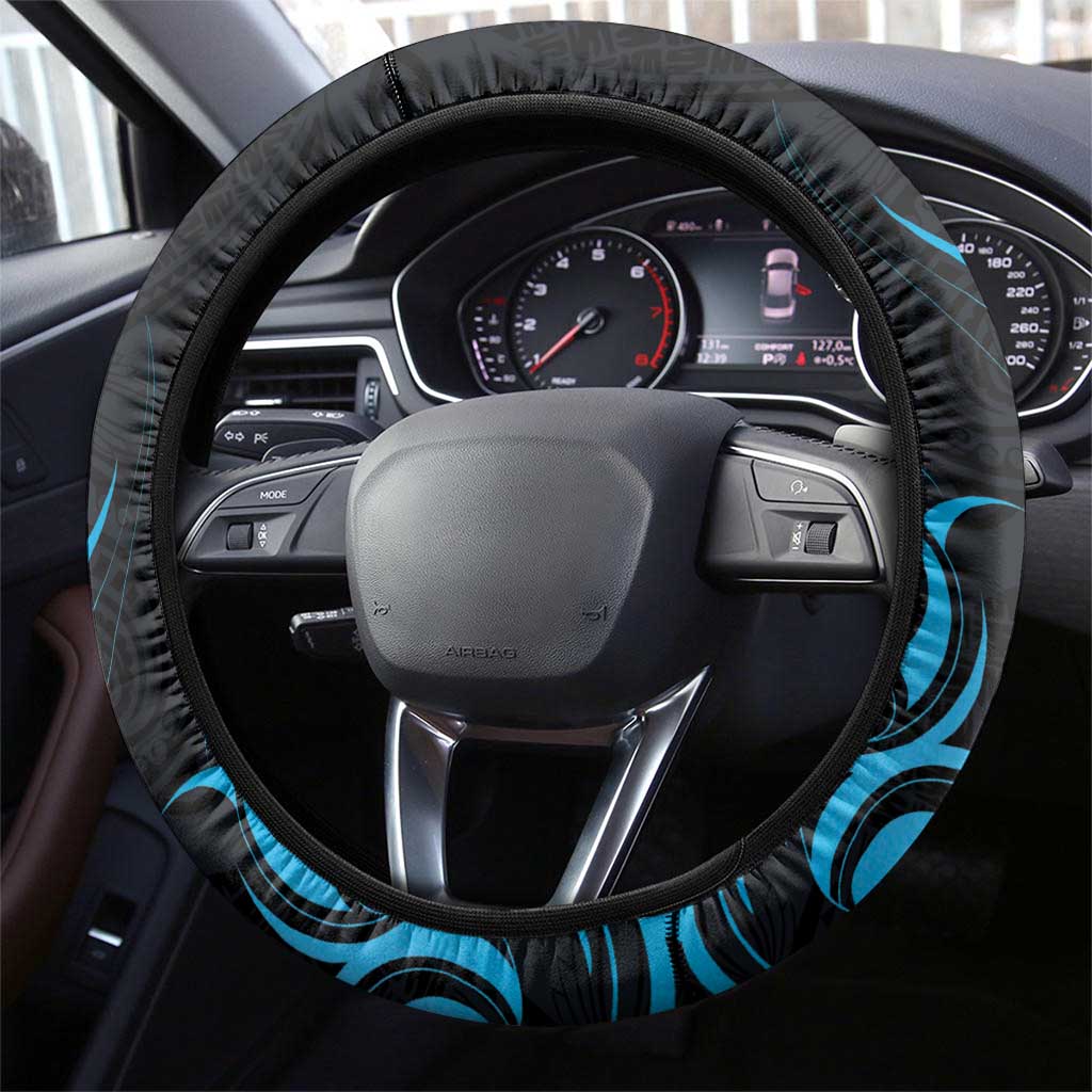 Blue Aotearoa Horse Racing Steering Wheel Cover NZ Maori Pattern LT14 - Polynesian Pride