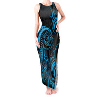 Blue Aotearoa Horse Racing Tank Maxi Dress NZ Maori Pattern LT14 Women Blue - Polynesian Pride