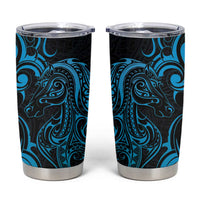 Blue Aotearoa Horse Racing Tumbler Cup NZ Maori Pattern LT14 Blue - Polynesian Pride