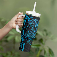 Blue Aotearoa Horse Racing Tumbler With Handle NZ Maori Pattern LT14 - Polynesian Pride