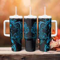 Blue Aotearoa Horse Racing Tumbler With Handle NZ Maori Pattern LT14 - Polynesian Pride