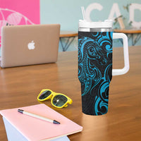 Blue Aotearoa Horse Racing Tumbler With Handle NZ Maori Pattern LT14 - Polynesian Pride