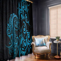 Blue Aotearoa Horse Racing Window Curtain NZ Maori Pattern LT14 - Polynesian Pride