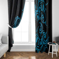 Blue Aotearoa Horse Racing Window Curtain NZ Maori Pattern LT14 - Polynesian Pride