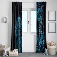 Blue Aotearoa Horse Racing Window Curtain NZ Maori Pattern LT14 - Polynesian Pride