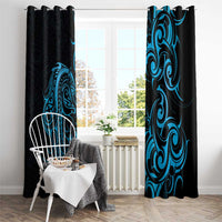 Blue Aotearoa Horse Racing Window Curtain NZ Maori Pattern LT14 - Polynesian Pride
