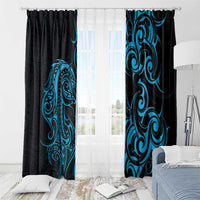 Blue Aotearoa Horse Racing Window Curtain NZ Maori Pattern LT14 - Polynesian Pride