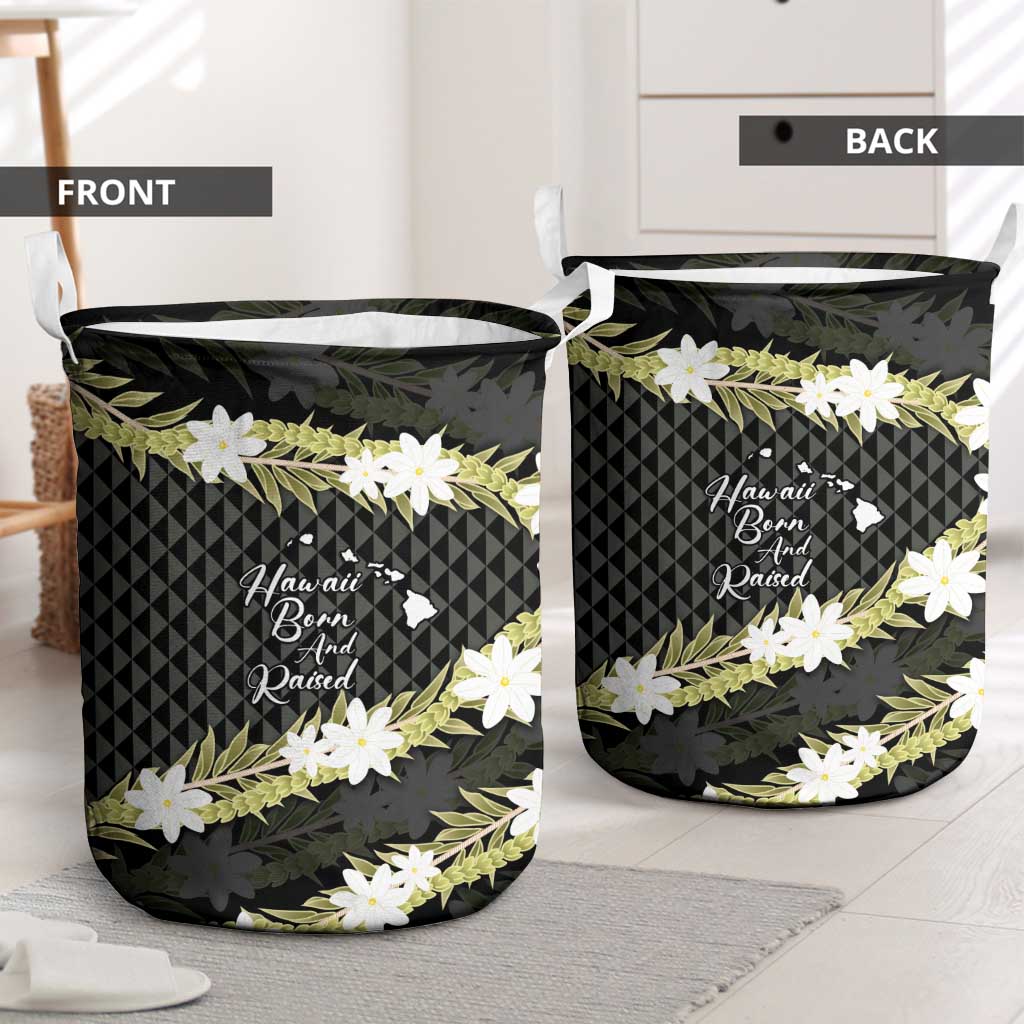 Born And Raised Aloha Hawaii Laundry Basket Kanaka Kakau Hawaiian Tiare Pakalana Lei LT14 - Polynesian Pride