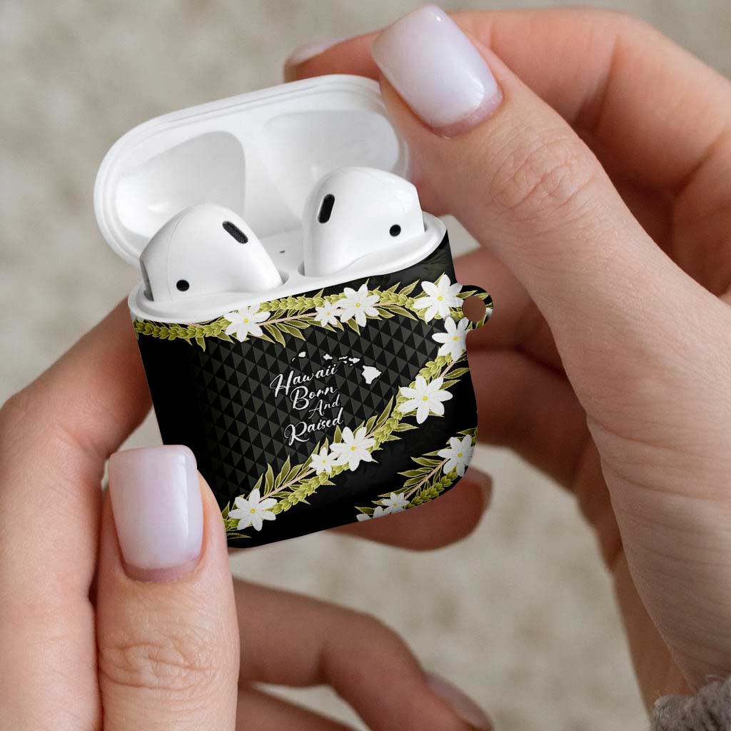 Born And Raised Aloha Hawaii AirPods Case Kanaka Kakau Hawaiian Tiare Pakalana Lei - Polynesian Pride