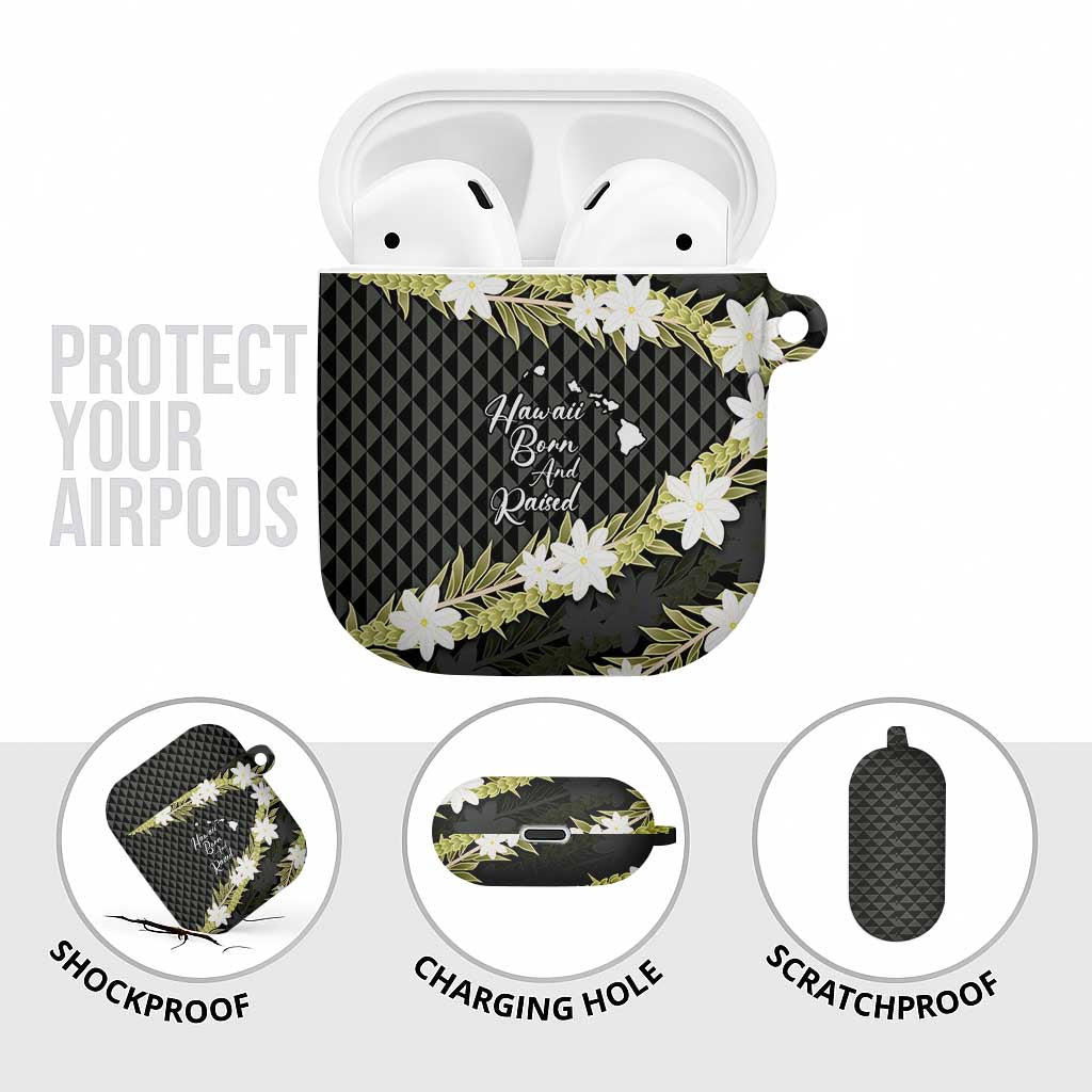 Born And Raised Aloha Hawaii AirPods Case Kanaka Kakau Hawaiian Tiare Pakalana Lei - Polynesian Pride