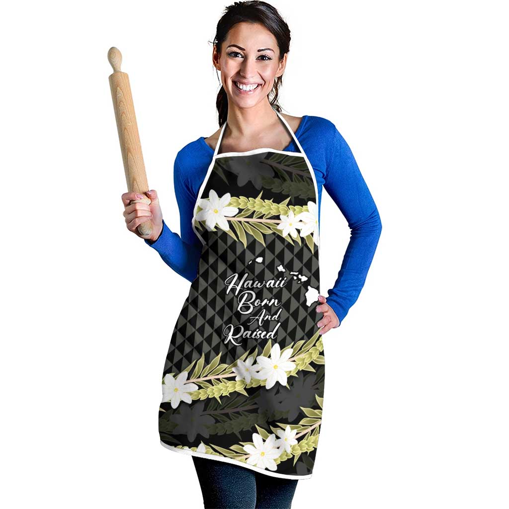 Born And Raised Aloha Hawaii Apron Kanaka Kakau Hawaiian Tiare Pakalana Lei LT14 - Polynesian Pride