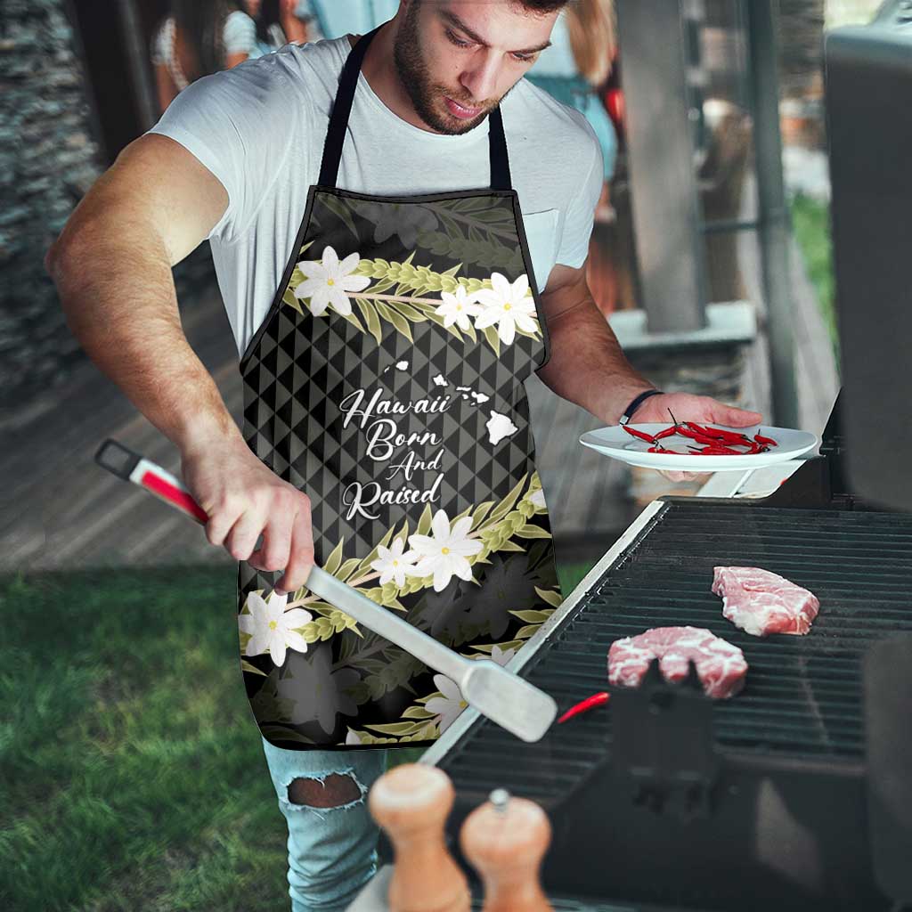 Born And Raised Aloha Hawaii Apron Kanaka Kakau Hawaiian Tiare Pakalana Lei LT14 - Polynesian Pride