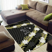 Born And Raised Aloha Hawaii Area Rug Kanaka Kakau Hawaiian Tiare Pakalana Lei - Polynesian Pride