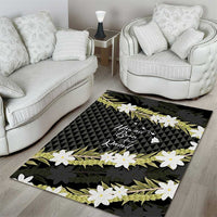 Born And Raised Aloha Hawaii Area Rug Kanaka Kakau Hawaiian Tiare Pakalana Lei - Polynesian Pride