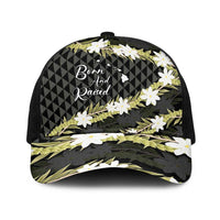 Born And Raised Aloha Hawaii Baseball Net Cap Kanaka Kakau Hawaiian Tiare Pakalana Lei LT14 One Size Black Black - Polynesian Pride
