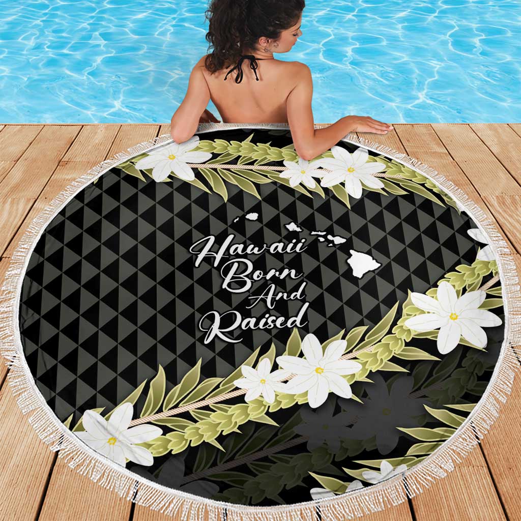 Born And Raised Aloha Hawaii Beach Blanket Kanaka Kakau Hawaiian Tiare Pakalana Lei - Polynesian Pride