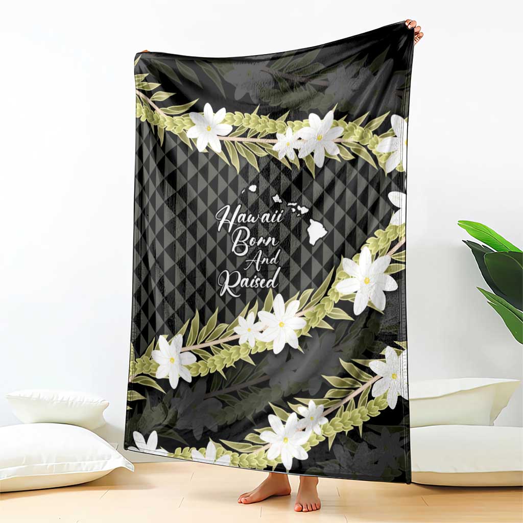 Born And Raised Aloha Hawaii Blanket Kanaka Kakau Hawaiian Tiare Pakalana Lei - Polynesian Pride