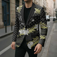 Born And Raised Aloha Hawaii Blazer Kanaka Kakau Hawaiian Tiare Pakalana Lei - Polynesian Pride