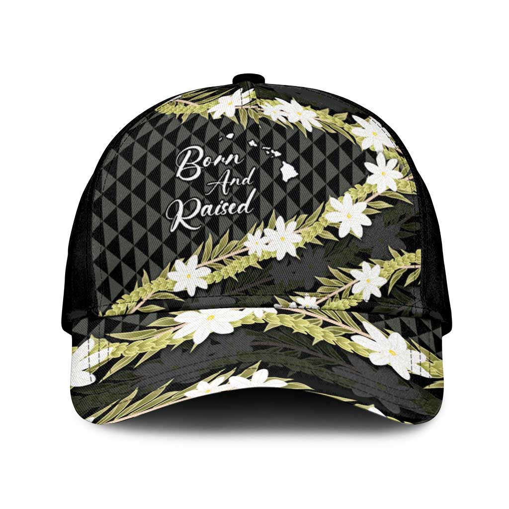 Born And Raised Aloha Hawaii Classic Cap Kanaka Kakau Hawaiian Tiare Pakalana Lei - Polynesian Pride