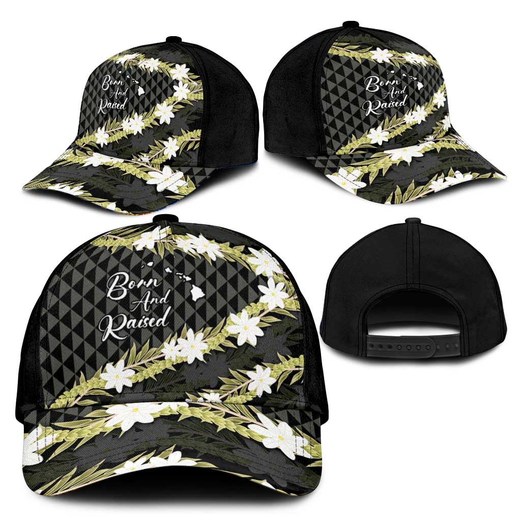 Born And Raised Aloha Hawaii Classic Cap Kanaka Kakau Hawaiian Tiare Pakalana Lei - Polynesian Pride
