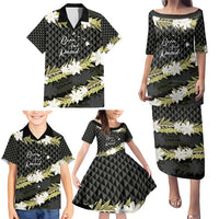 Born And Raised Aloha Hawaii Family Matching Puletasi and Hawaiian Shirt Kanaka Kakau Hawaiian Tiare Pakalana Lei - Polynesian Pride
