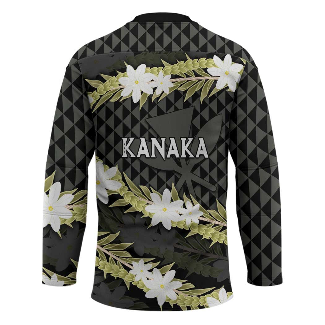 Born And Raised Aloha Hawaii Hockey Jersey Kanaka Kakau Hawaiian Tiare Pakalana Lei - Polynesian Pride