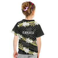 Born And Raised Aloha Hawaii Kid T Shirt Kanaka Kakau Hawaiian Tiare Pakalana Lei - Polynesian Pride