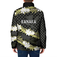 Born And Raised Aloha Hawaii Padded Jacket Kanaka Kakau Hawaiian Tiare Pakalana Lei LT14 - Polynesian Pride