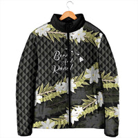 Born And Raised Aloha Hawaii Padded Jacket Kanaka Kakau Hawaiian Tiare Pakalana Lei LT14 - Polynesian Pride
