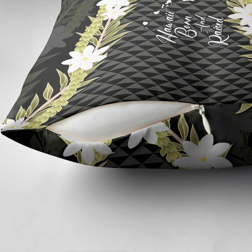 Born And Raised Aloha Hawaii Pillow Cover Kanaka Kakau Hawaiian Tiare Pakalana Lei - Polynesian Pride