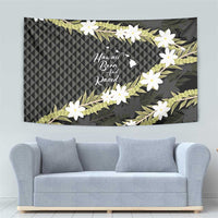 Born And Raised Aloha Hawaii Tapestry Kanaka Kakau Hawaiian Tiare Pakalana Lei - Polynesian Pride