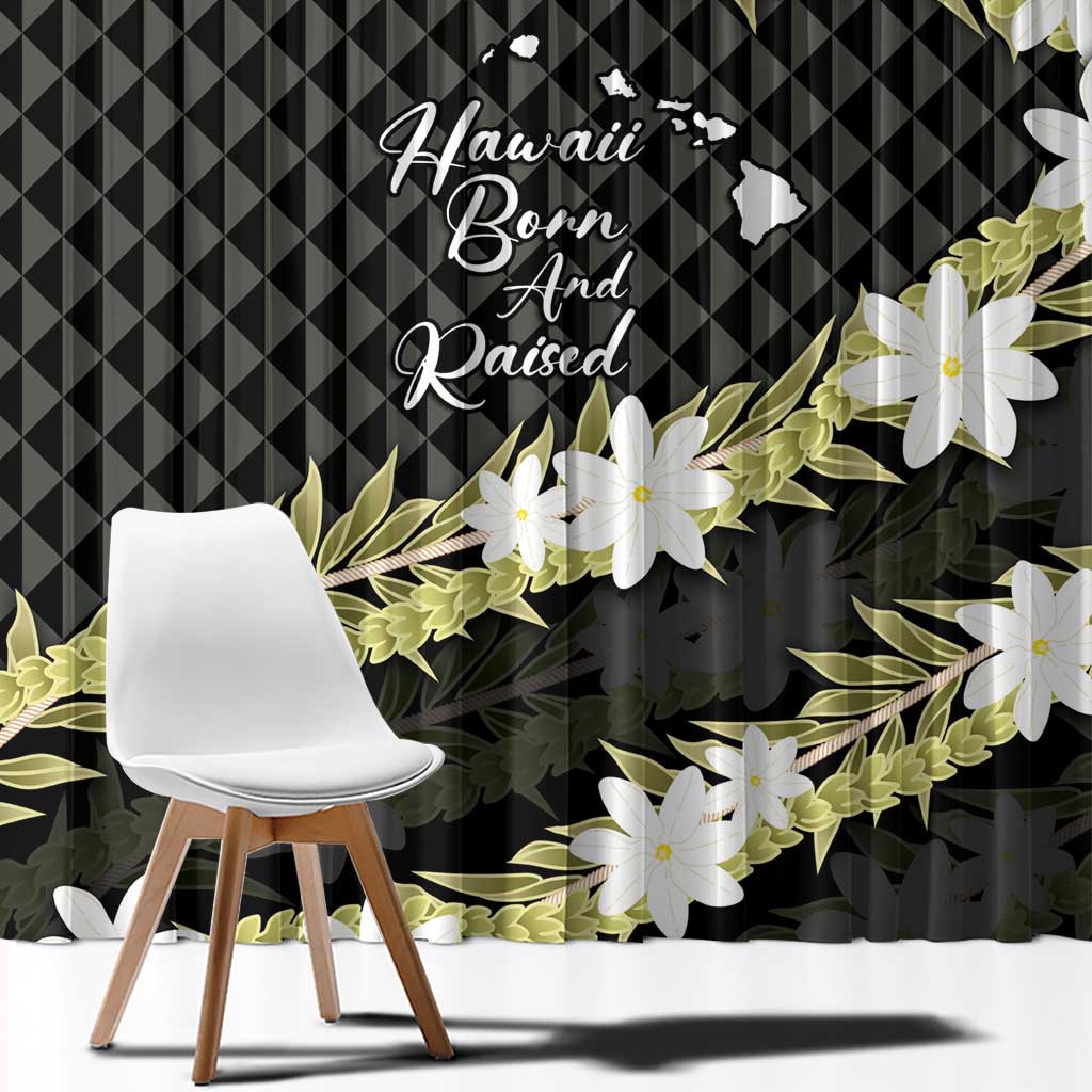 Born And Raised Aloha Hawaii Window Curtain Kanaka Kakau Hawaiian Tiare Pakalana Lei - Polynesian Pride