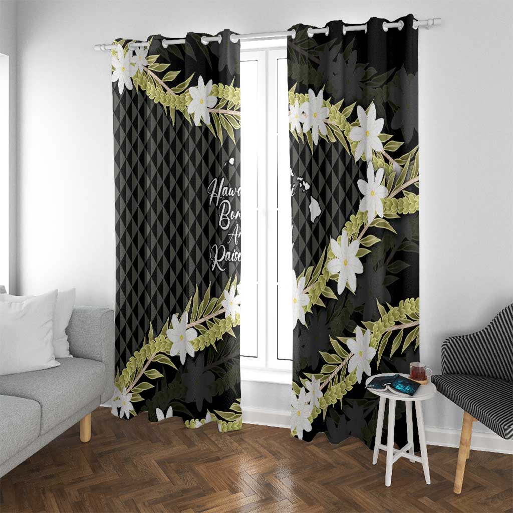 Born And Raised Aloha Hawaii Window Curtain Kanaka Kakau Hawaiian Tiare Pakalana Lei - Polynesian Pride