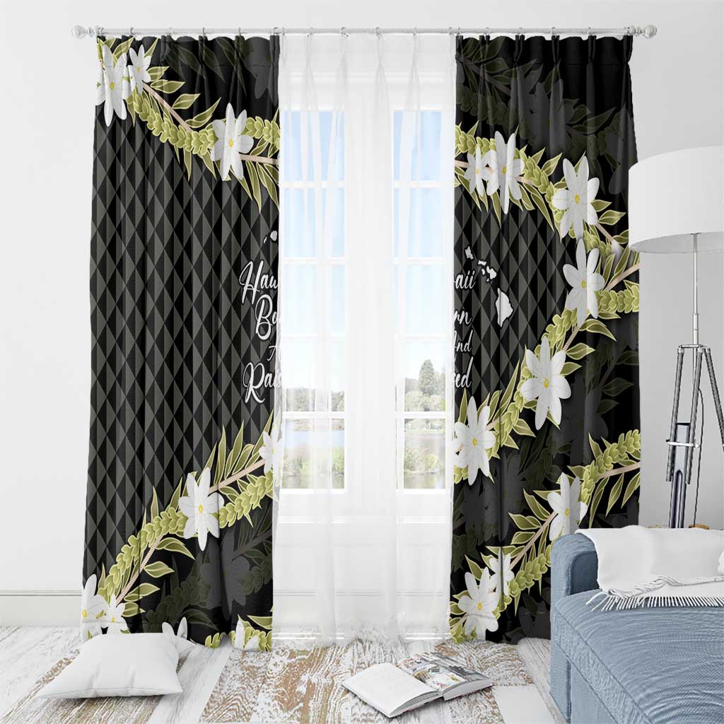 Born And Raised Aloha Hawaii Window Curtain Kanaka Kakau Hawaiian Tiare Pakalana Lei - Polynesian Pride