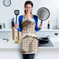 Brown Hawaii Tiare and Shell Lei Apron Hawaiian Palaka Luxury Vibes LT14 - Polynesian Pride