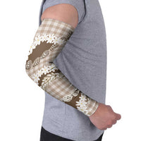 Brown Hawaii Tiare and Shell Lei Arm Sleeves Hawaiian Palaka Luxury Vibes LT14 - Polynesian Pride