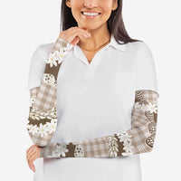 Brown Hawaii Tiare and Shell Lei Arm Sleeves Hawaiian Palaka Luxury Vibes LT14 - Polynesian Pride