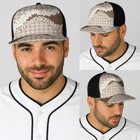 Brown Hawaii Tiare and Shell Lei Baseball Net Cap Hawaiian Palaka Luxury Vibes LT14 - Polynesian Pride