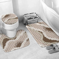 Brown Hawaii Tiare and Shell Lei Bathroom Set Hawaiian Palaka Luxury Vibes - Polynesian Pride
