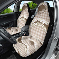 Brown Hawaii Tiare and Shell Lei Car Seat Cover Hawaiian Palaka Luxury Vibes - Polynesian Pride